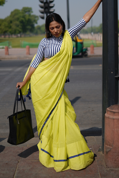 Butter Yellow Mul Saree