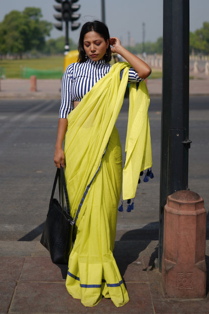 Butter Yellow Mul Saree