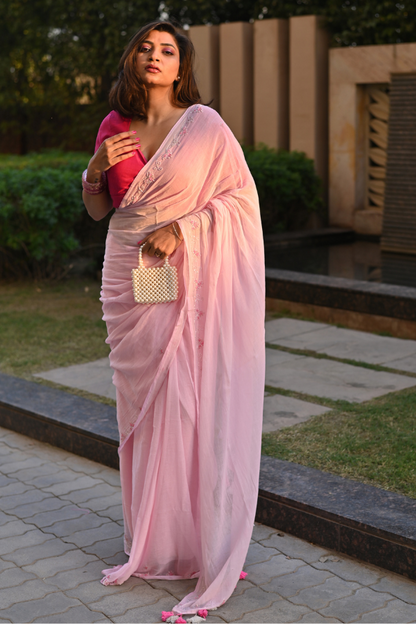 Fairy Handembroidred Mul Saree