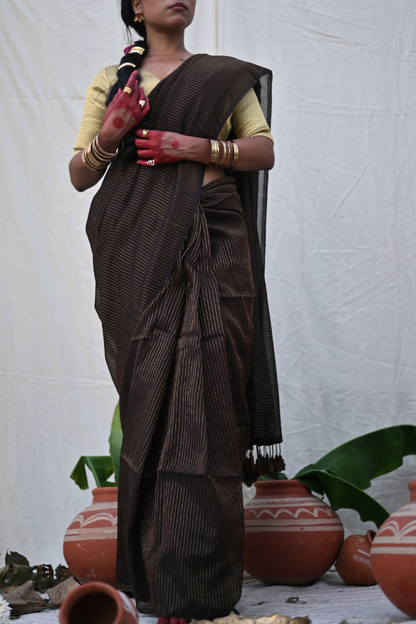 Desi Mocha Mul Saree