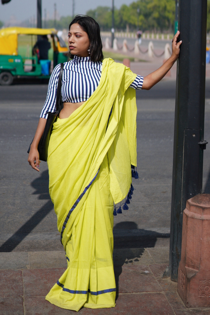 Butter Yellow Mul Saree