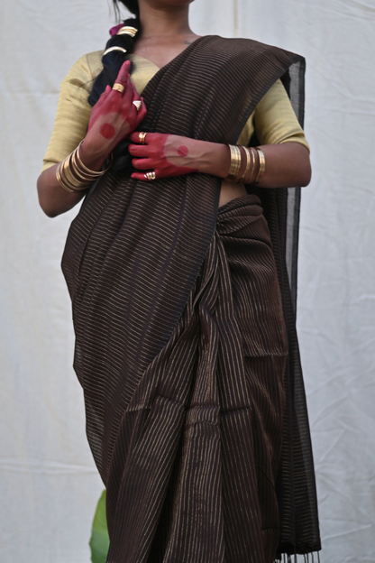 Desi Mocha Mul Saree