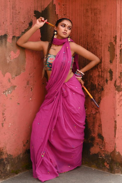 Jamun Rang Mul Saree