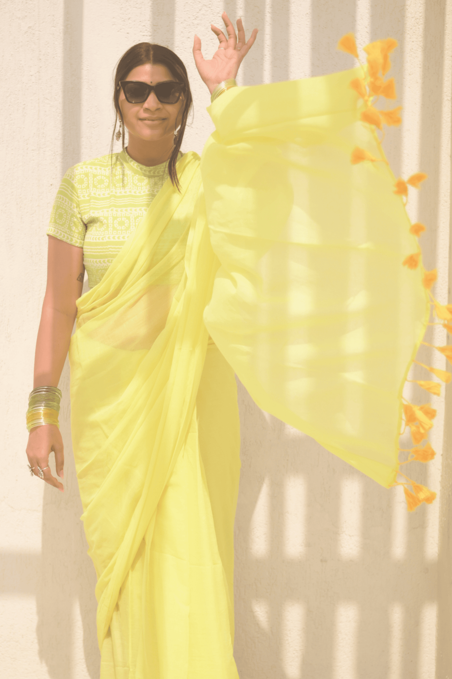 Lemonade Mul Saree - Mayin India 