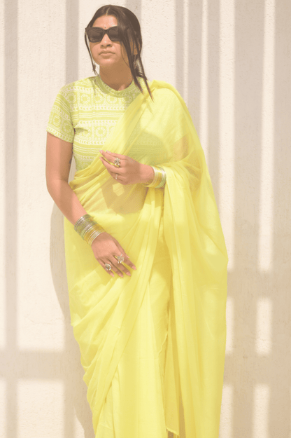 Lemonade Mul Saree - Mayin India 