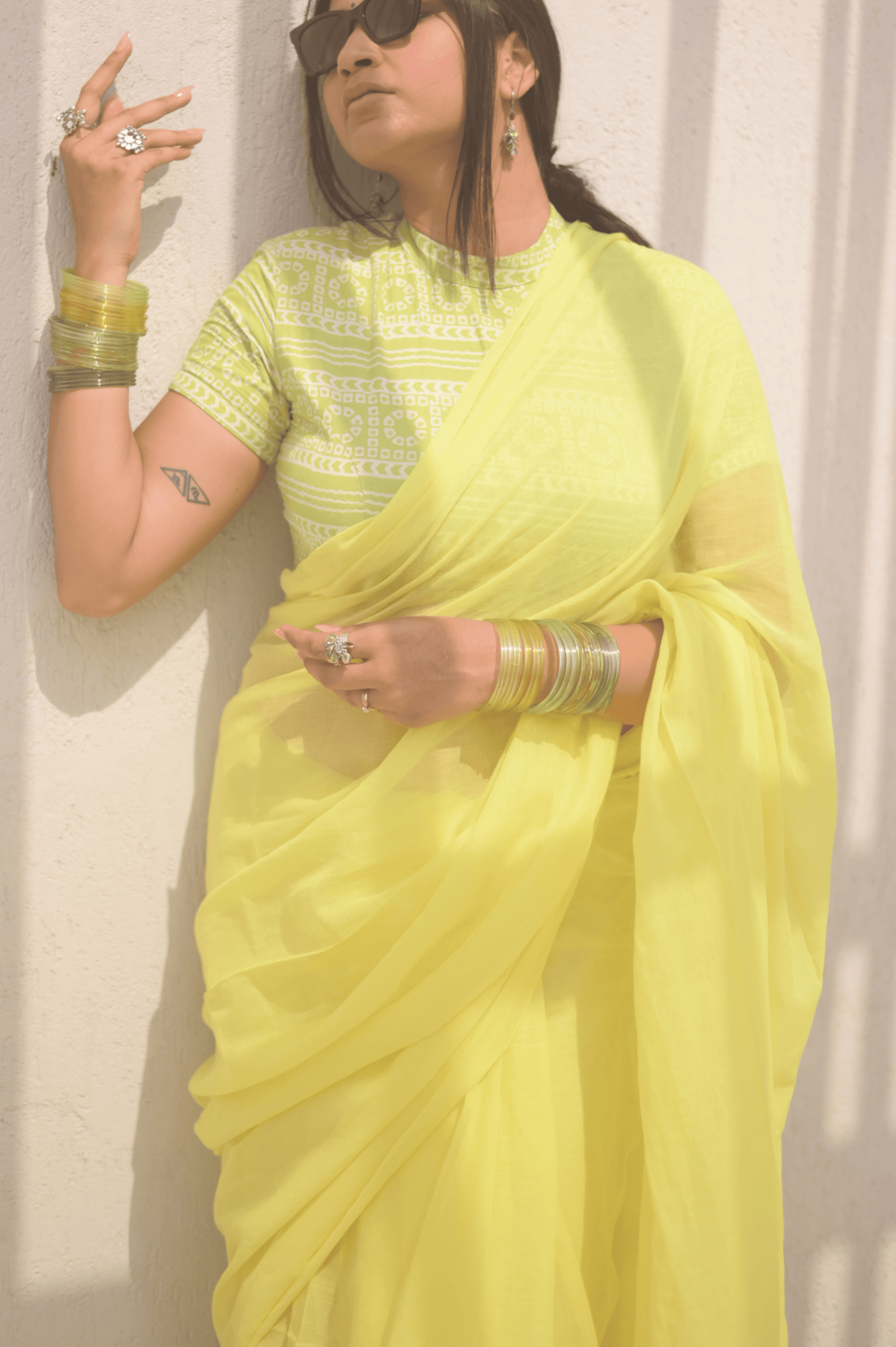 Lemonade Mul Saree - Mayin India 