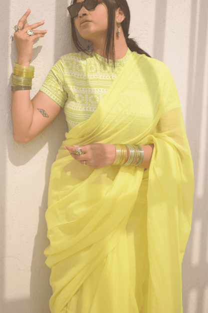 Lemonade Mul Saree - Mayin India 