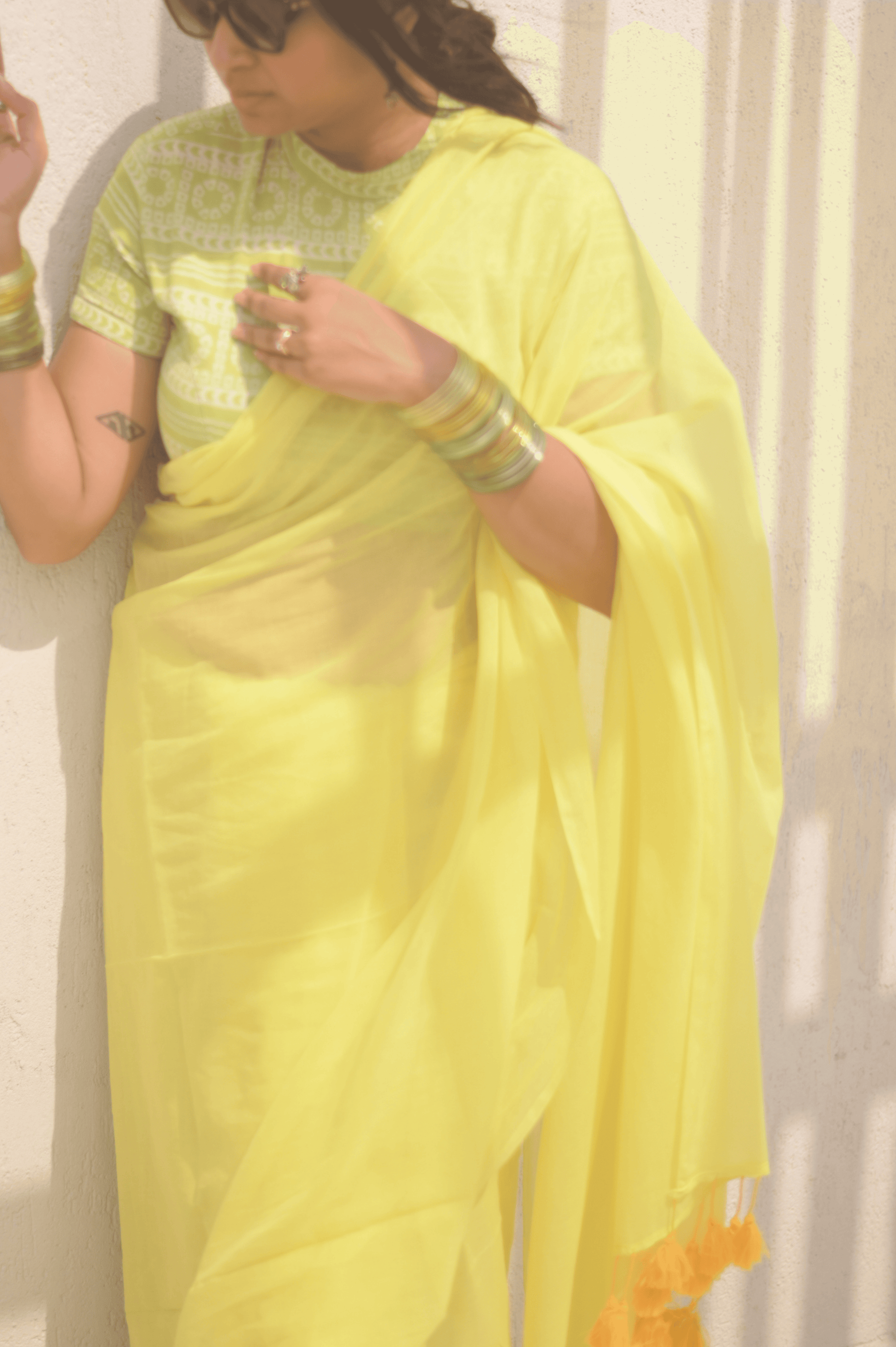 Lemonade Mul Saree - Mayin India 