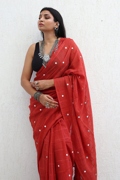Brick or Rust Mul Saree