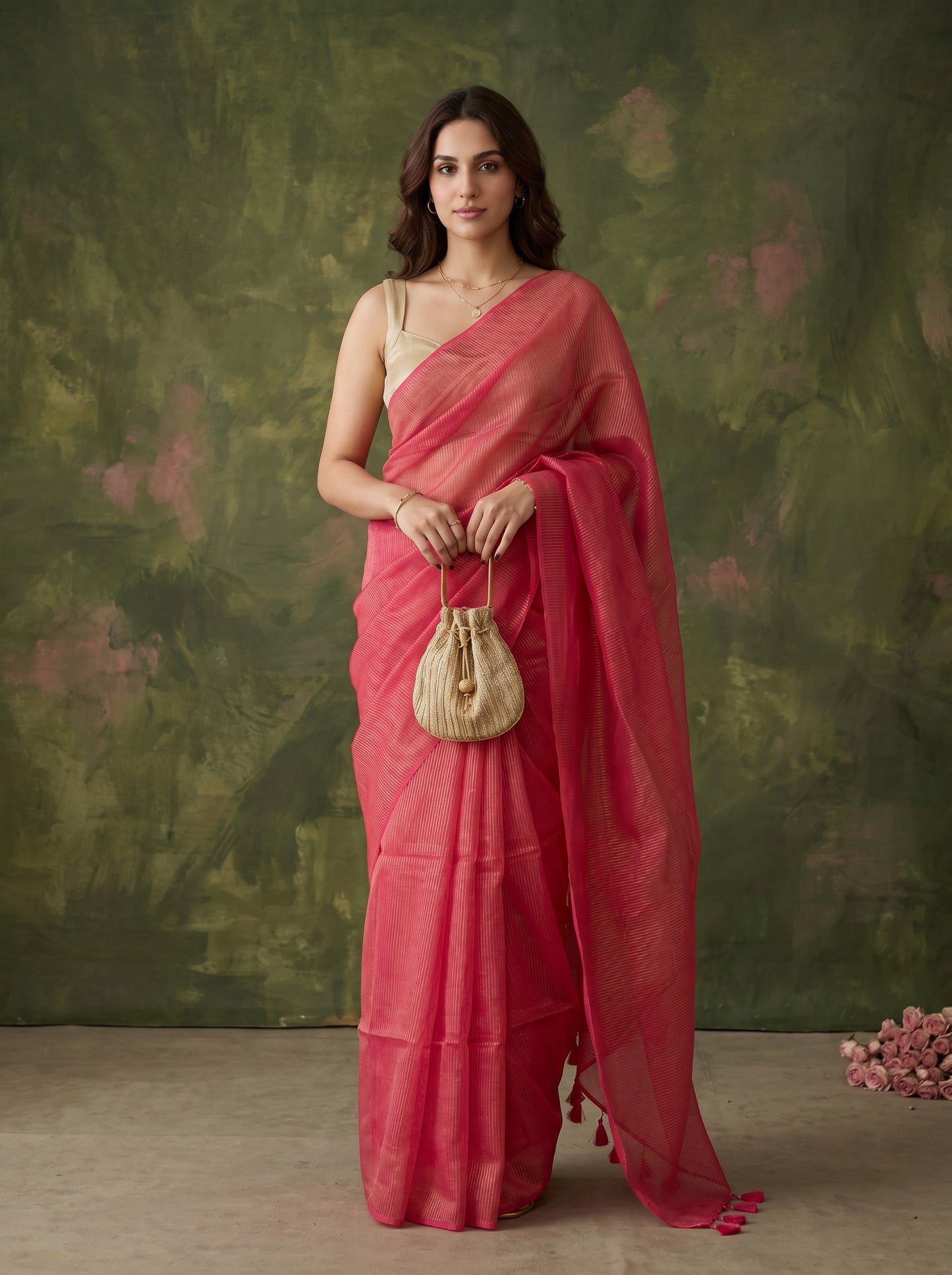 Rouge Mulmul Saree