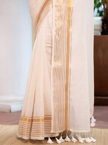 Ponnu -Golden Mul Cotton Saree
