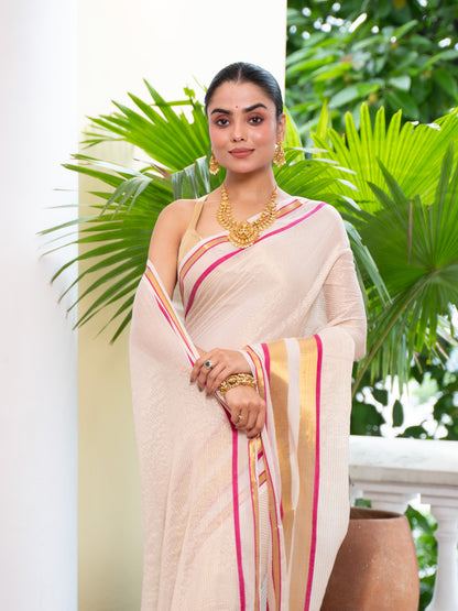 Kairali -Golden Mul Cotton Saree