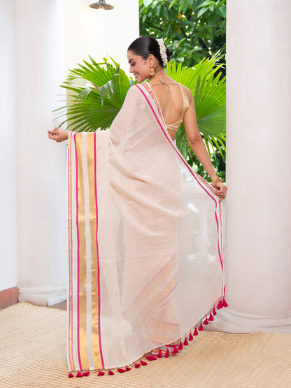 Kairali -Golden Mul Cotton Saree