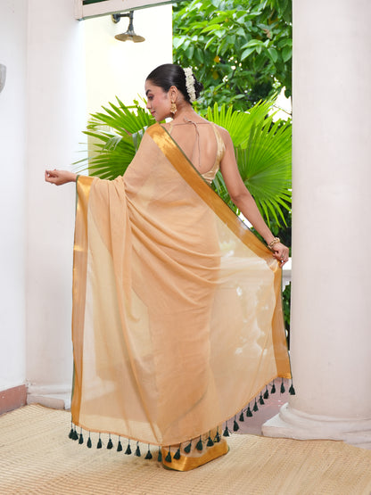 Ponmalar -Golden Mul Cotton Saree