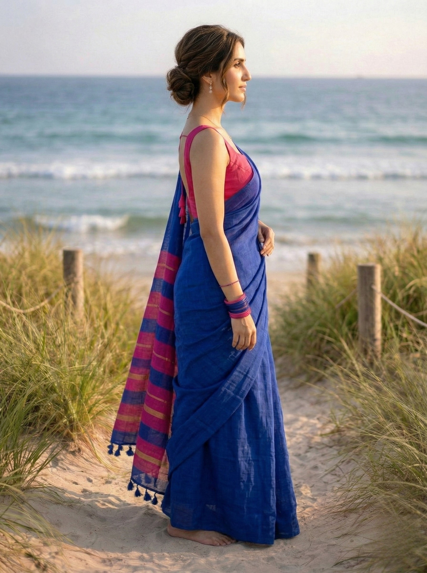 Inkstorm Acrylic Cotton Saree