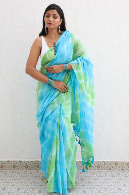 Jade Lagoon Mul Saree