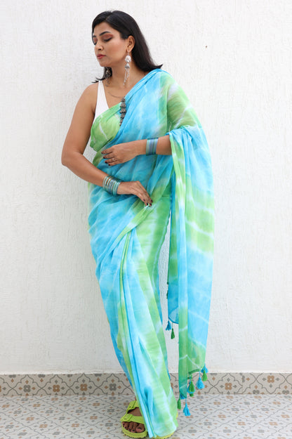 Jade Lagoon Mul Saree