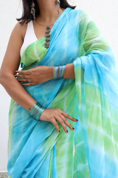 Jade Lagoon Mul Saree