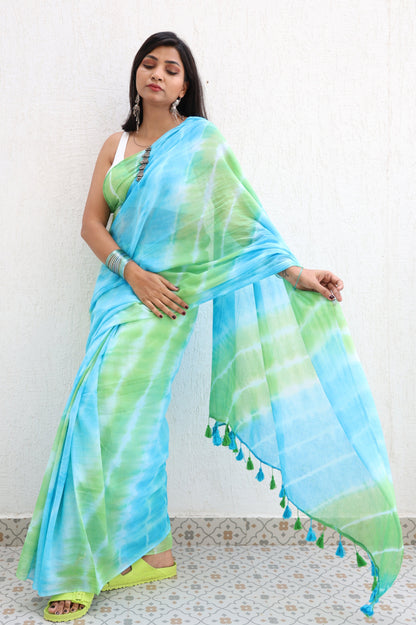 Jade Lagoon Mul Saree