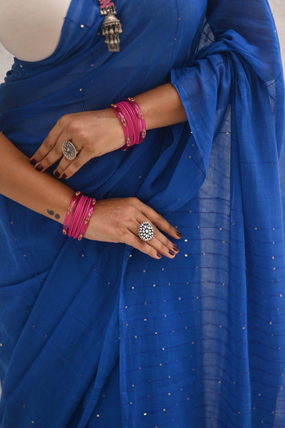 Blue De France Mul Saree