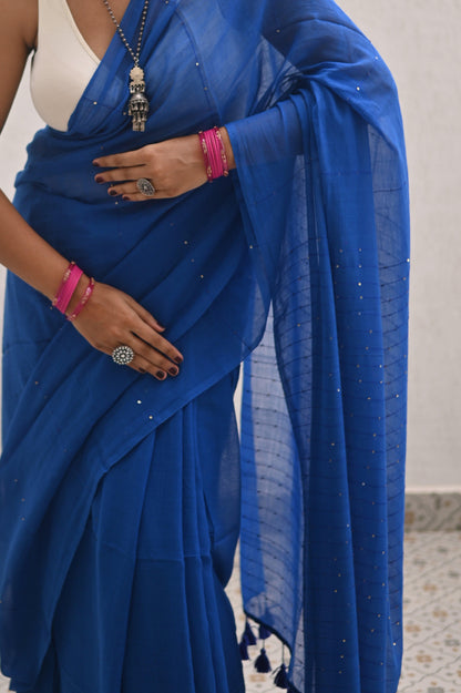 Blue De France Mul Saree