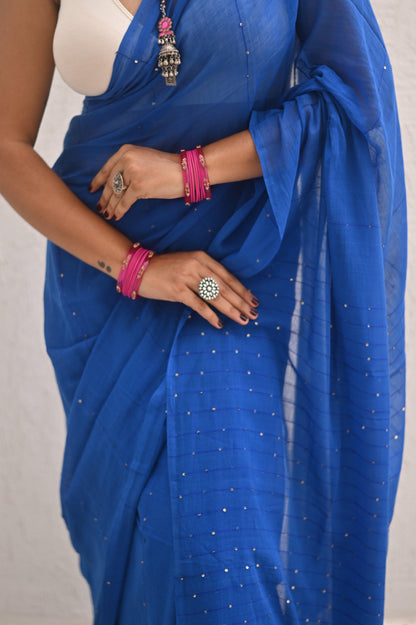 Blue De France Mul Saree