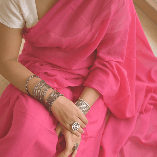 Peony Mul Saree