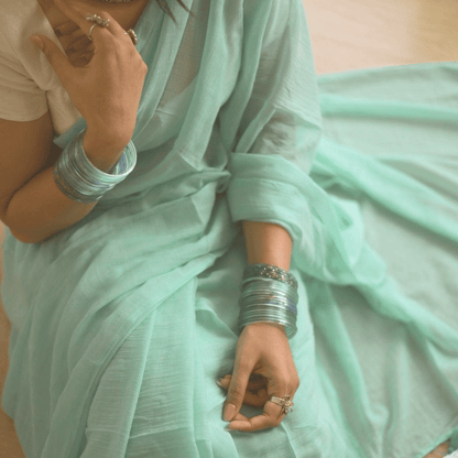 Aquamarine Mul Saree
