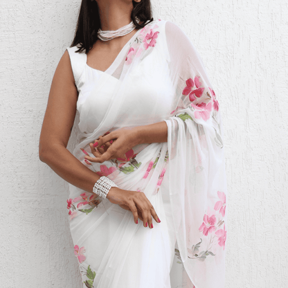 English Primrose Chiffon Saree