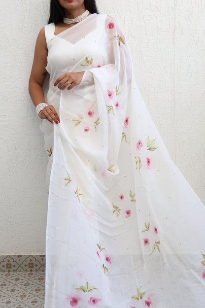 Roseraie Organza Silk Saree