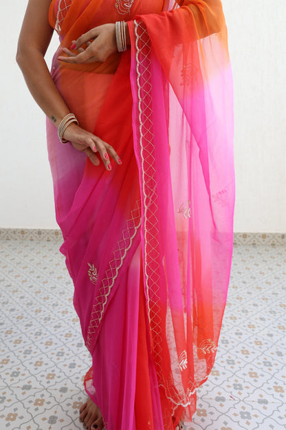 Saawariya Handembroidered Chiffon Saree