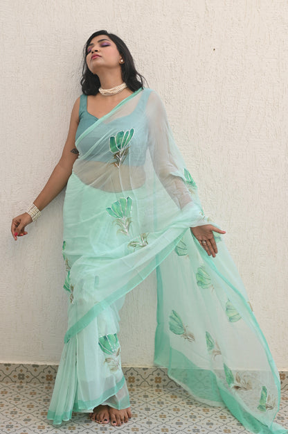Tulips Of Lisse Pure  Chiffon Saree
