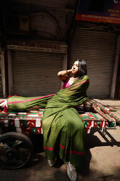 Pink Guava Mul Saree