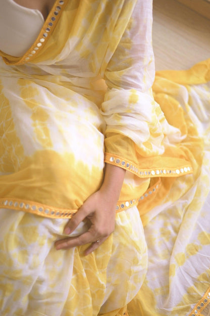 Alphonso Shibori Mul Saree - Mayin India 