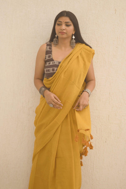 Amber Mulmul Saree - Mayin India 