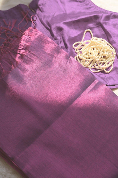 Amethyst Starlight Mul Tissue Saree - Mayin India 