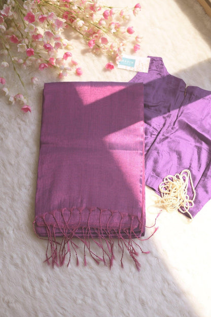 Amethyst Starlight Mul Tissue Saree - Mayin India 