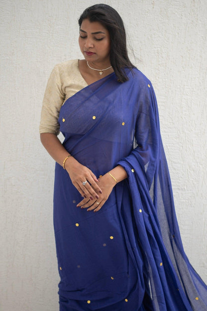 Bleu Belle Mul Saree - Mayin India 