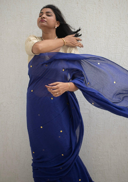 Bleu Belle Mul Saree - Mayin India 