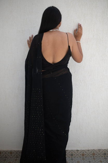 Celestial Noir Saree - Mayin India 