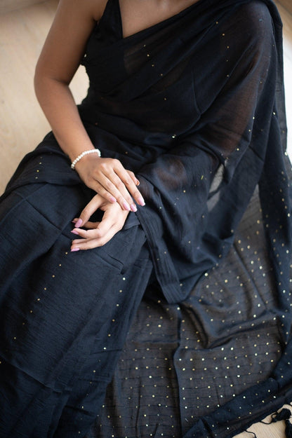 Celestial Noir Saree - Mayin India 
