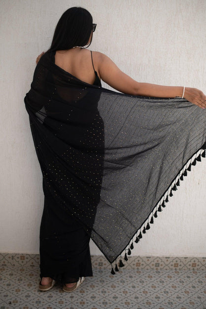 Celestial Noir Saree - Mayin India 