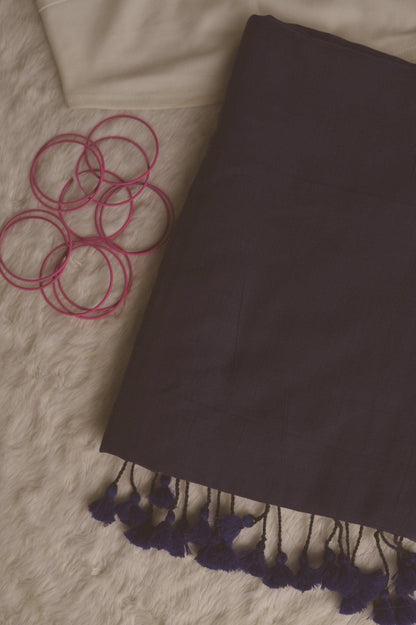 Cobalt Crumble Mul Saree - Mayin India 