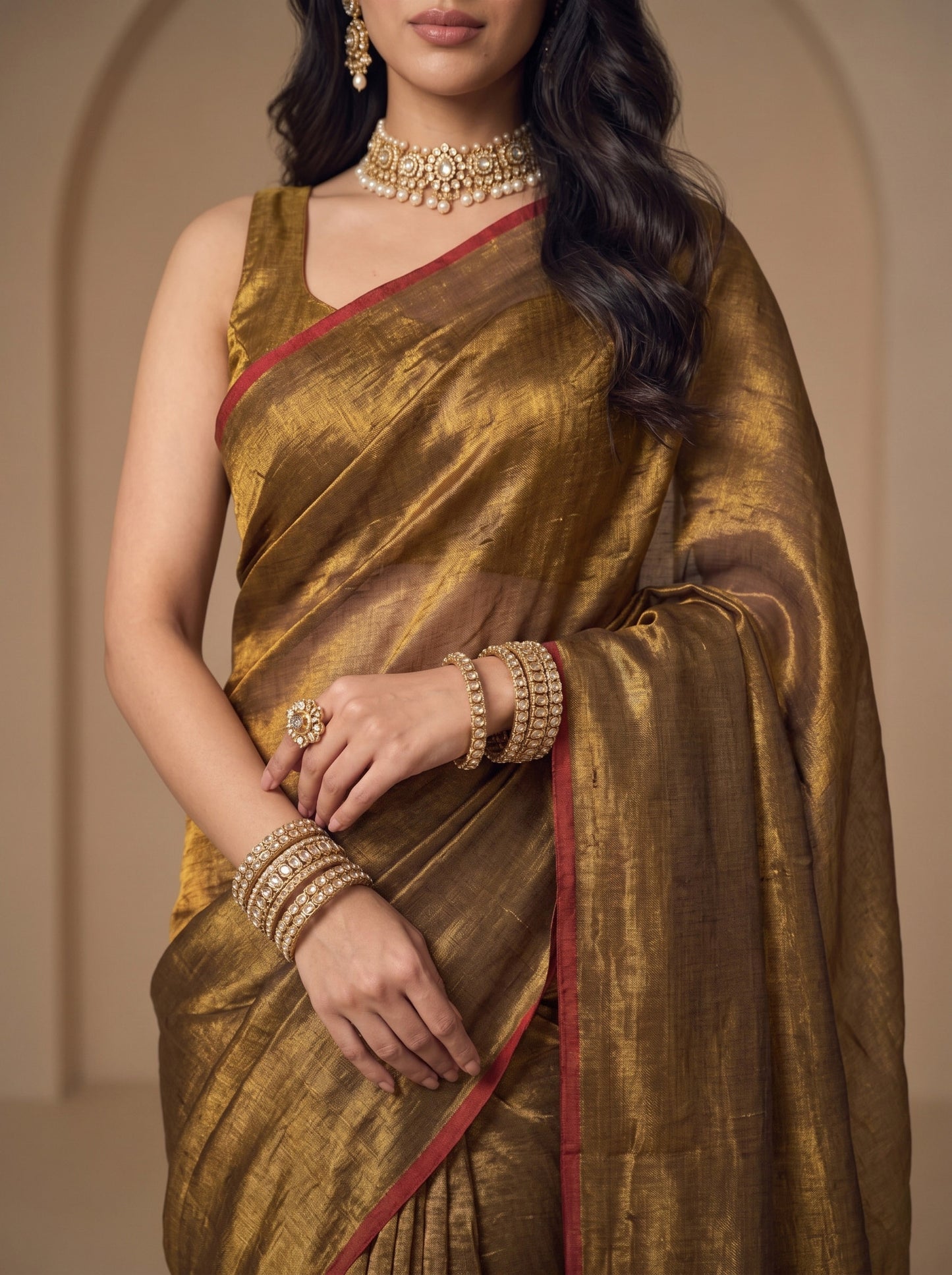 Svarn Handloom Tissue Saree