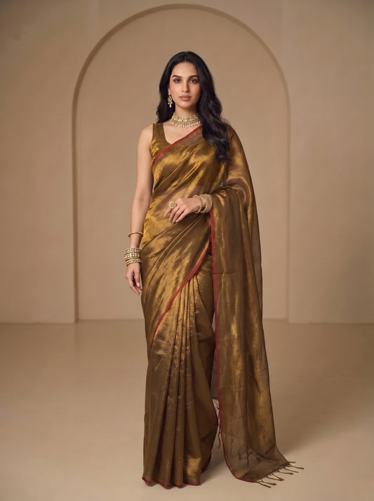 Svarn Handloom Tissue Saree