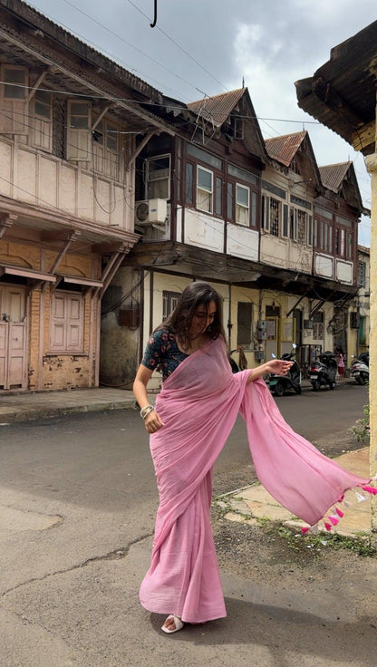 Rose Water Mul Saree