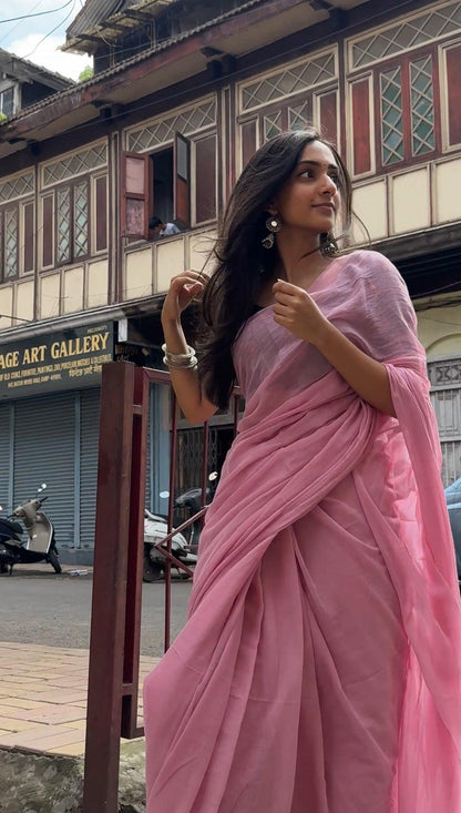 Rose Water Mul Saree