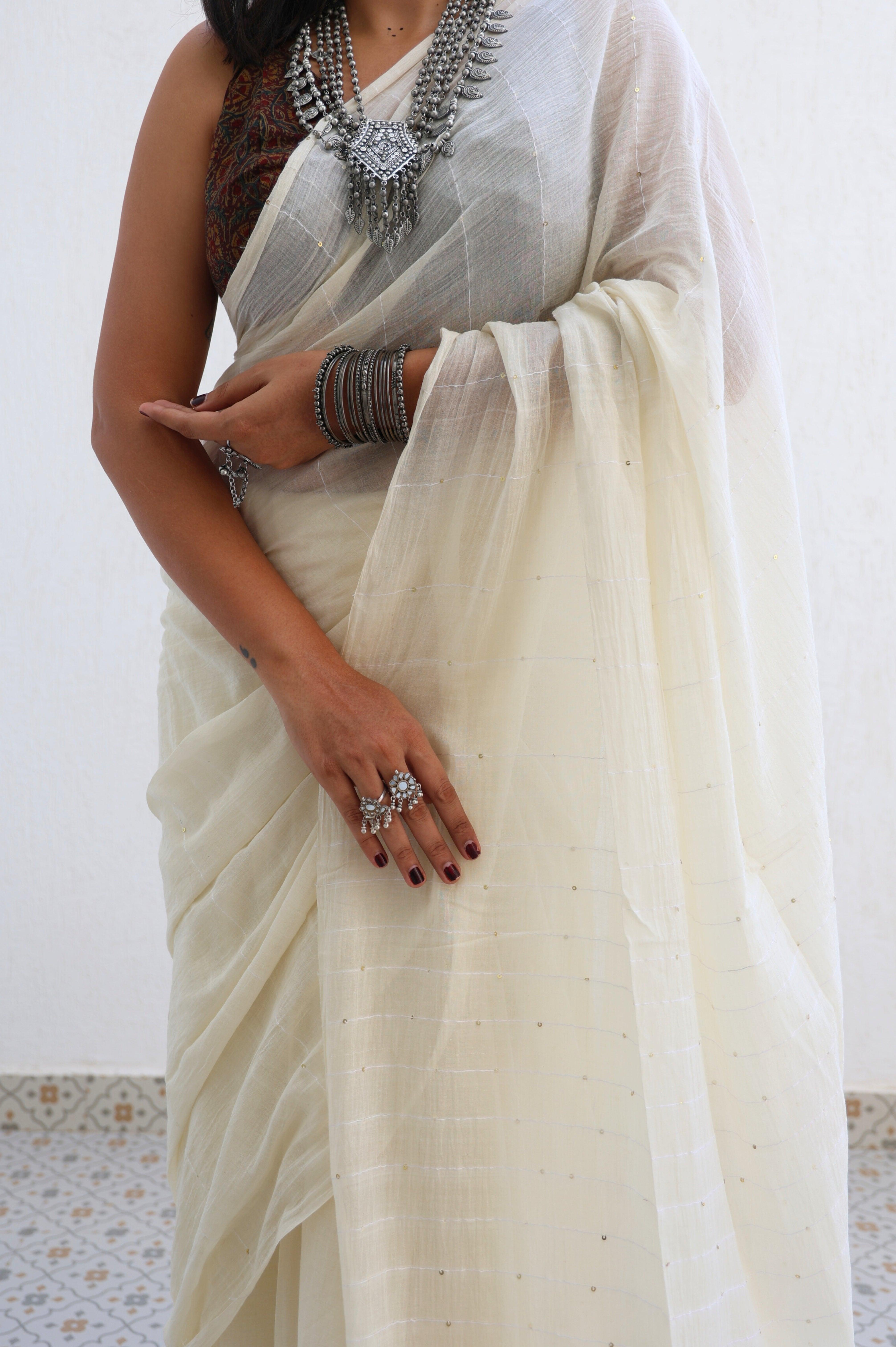 Ebony and Ivory Saree Thumbnail
