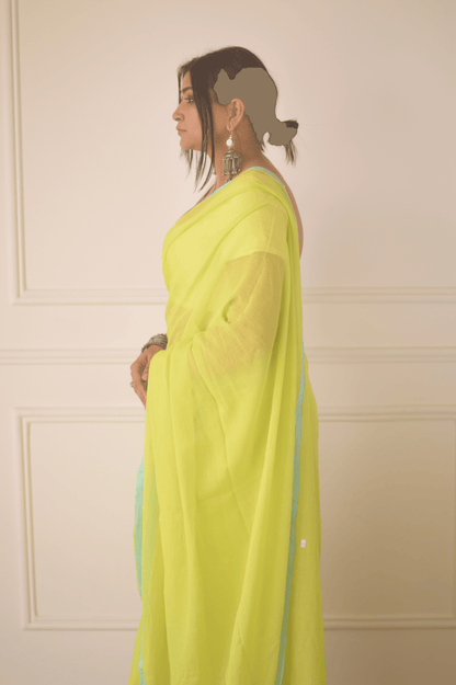Limelight Mulmul Saree - Mayin India 