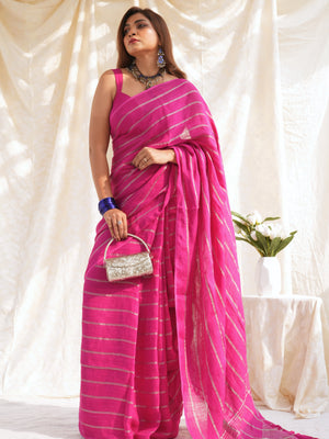 Statement Handloom Linen Saree